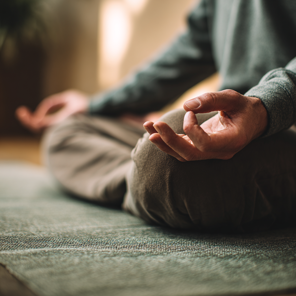 Група людей практикує йогу в студії